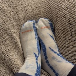 Ankle socks Bombas blue tie dye used pair