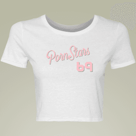 Porn Stars 69 Crop Top with Personalized Text on Back
