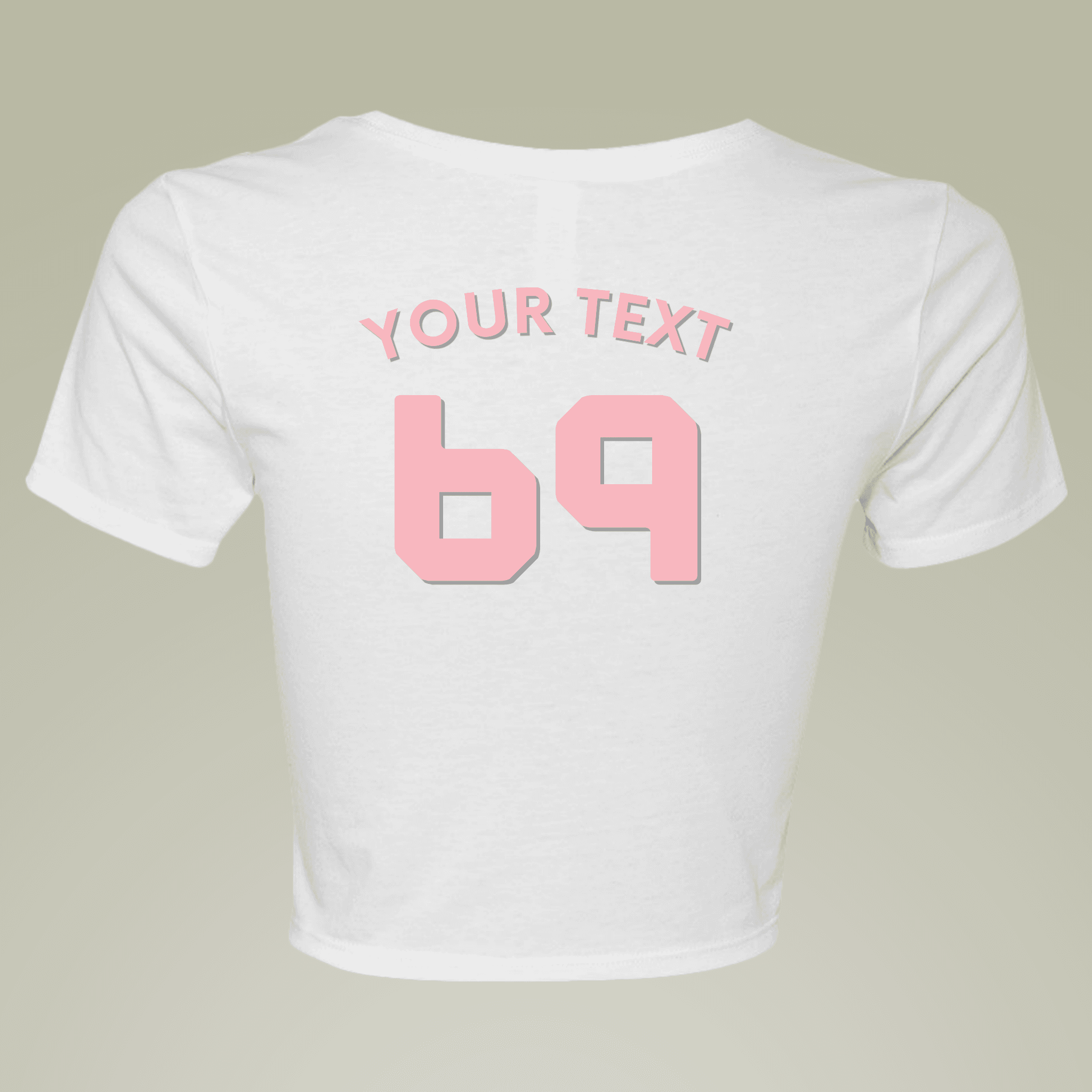 Porn Stars 69 Crop Top with Personalized Text on Back