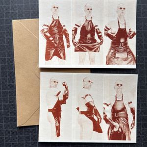 2 Postcards Rubber Man 12 sepia 2er