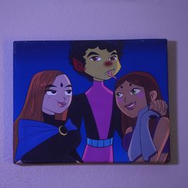 Canvas Artwork For Teen Titans Scene Richh Des and Mia Dior