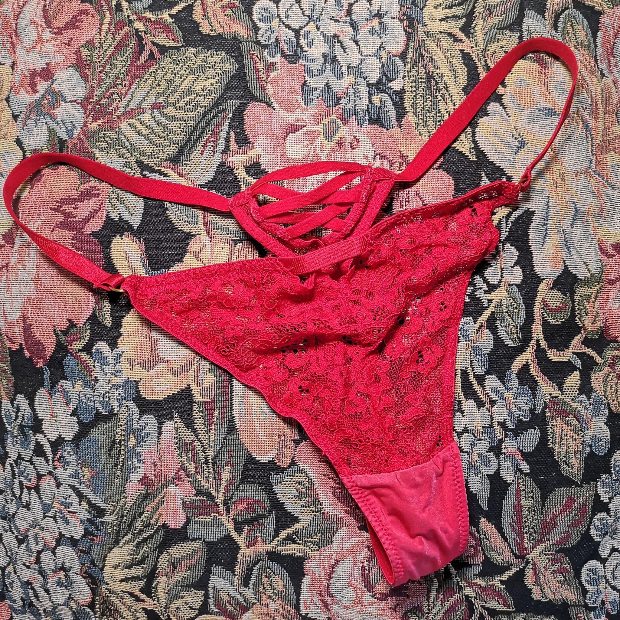 Red Back Corset Thong
