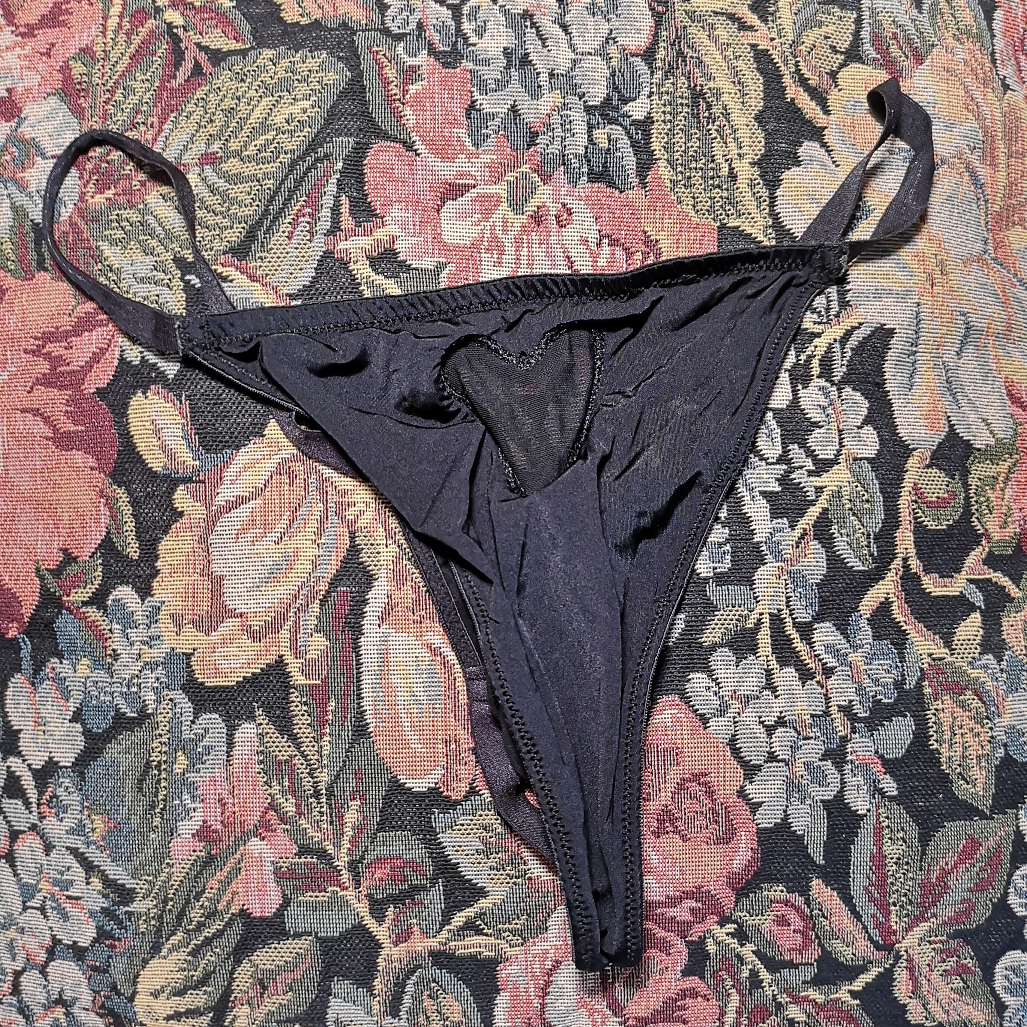 Heart Cutout Black Thong