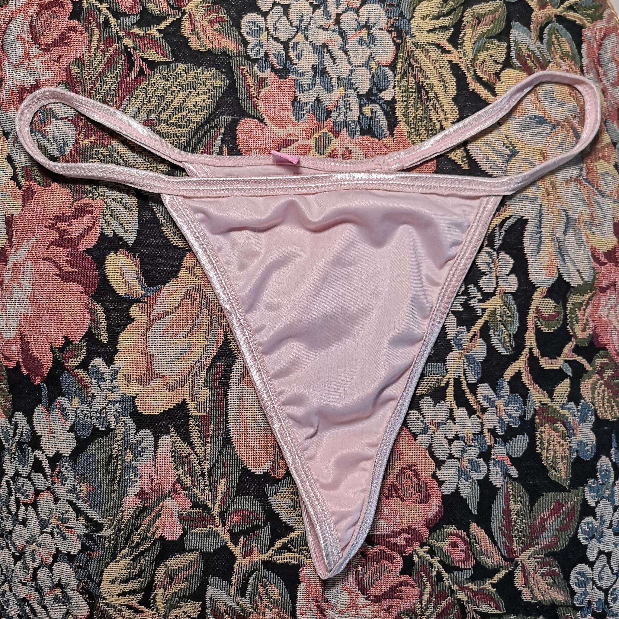 Satin Pink Thong