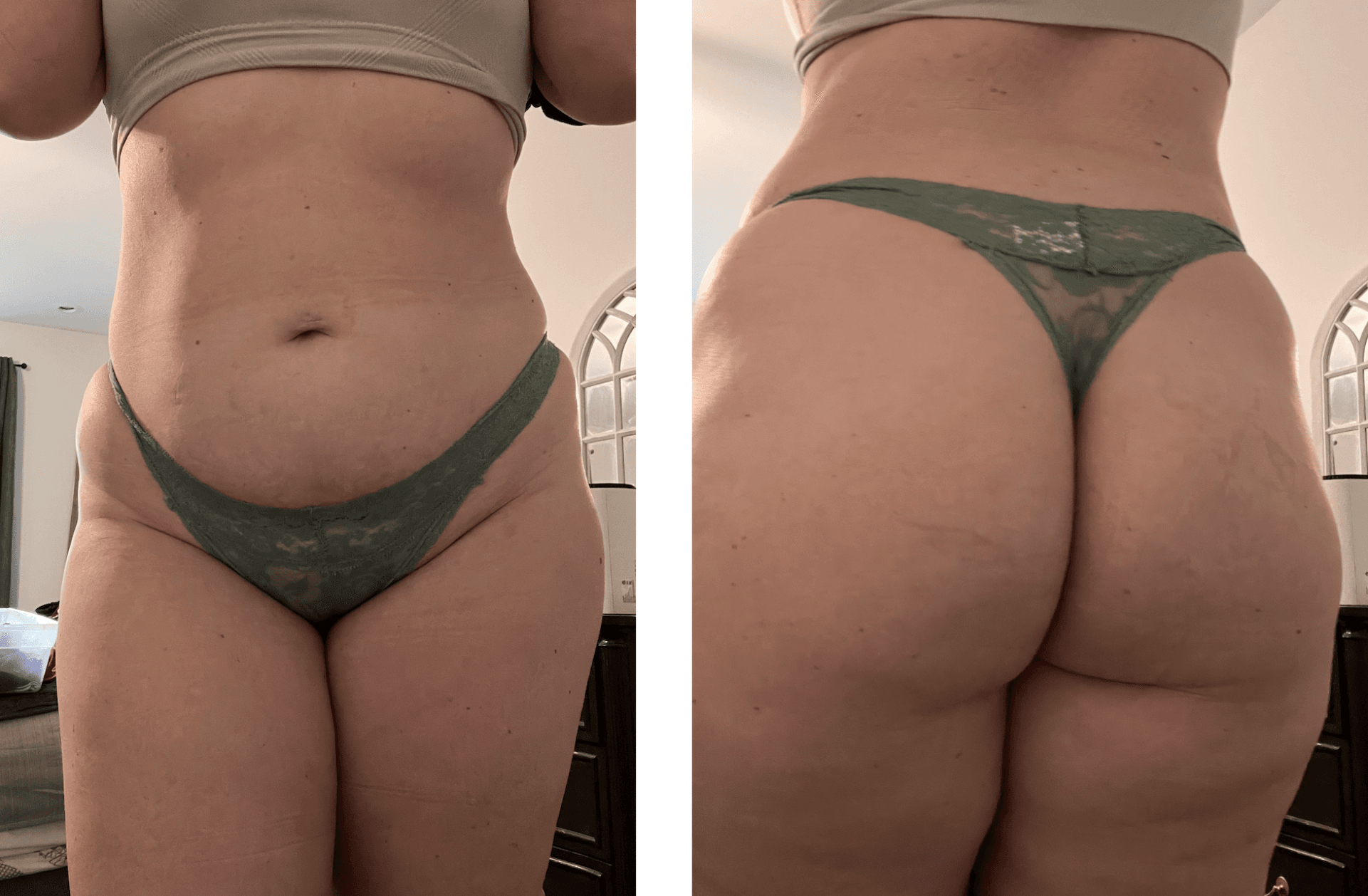 Green lace thong