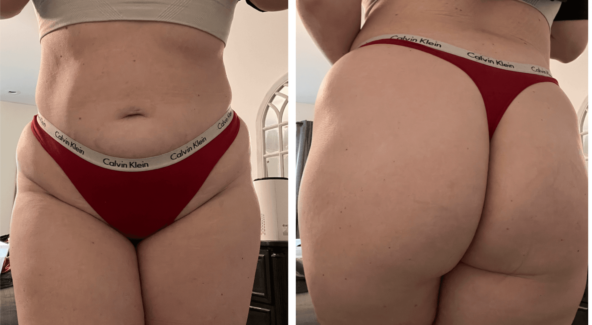 Red Calvin Klein thong