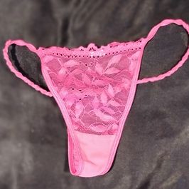 Worn Panties Package Pink Thongs