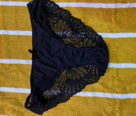 Black lace back bikini panties