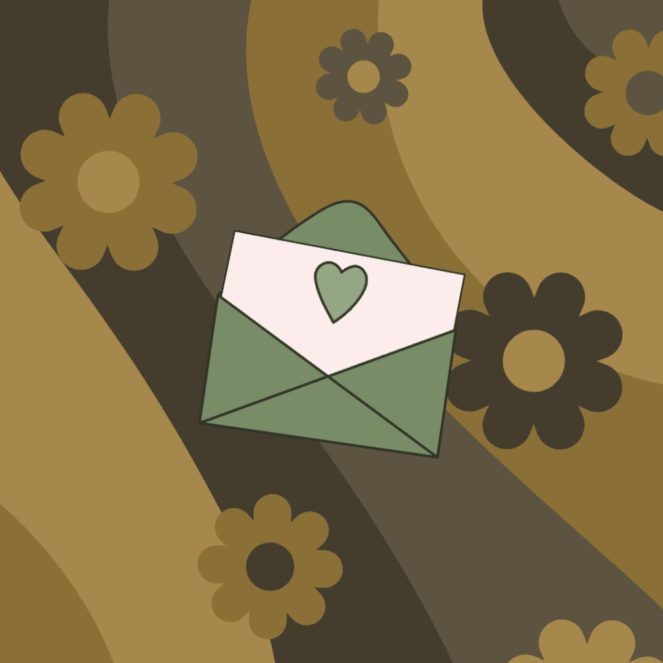 personalized letter in vintage greeting card