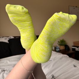 Highlighter Yellow Ankle Socks