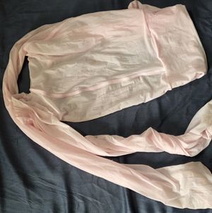 Worn Pink Sheer Pantyhose