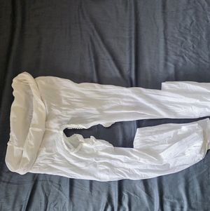 Worn White Crotchless Pantyhose