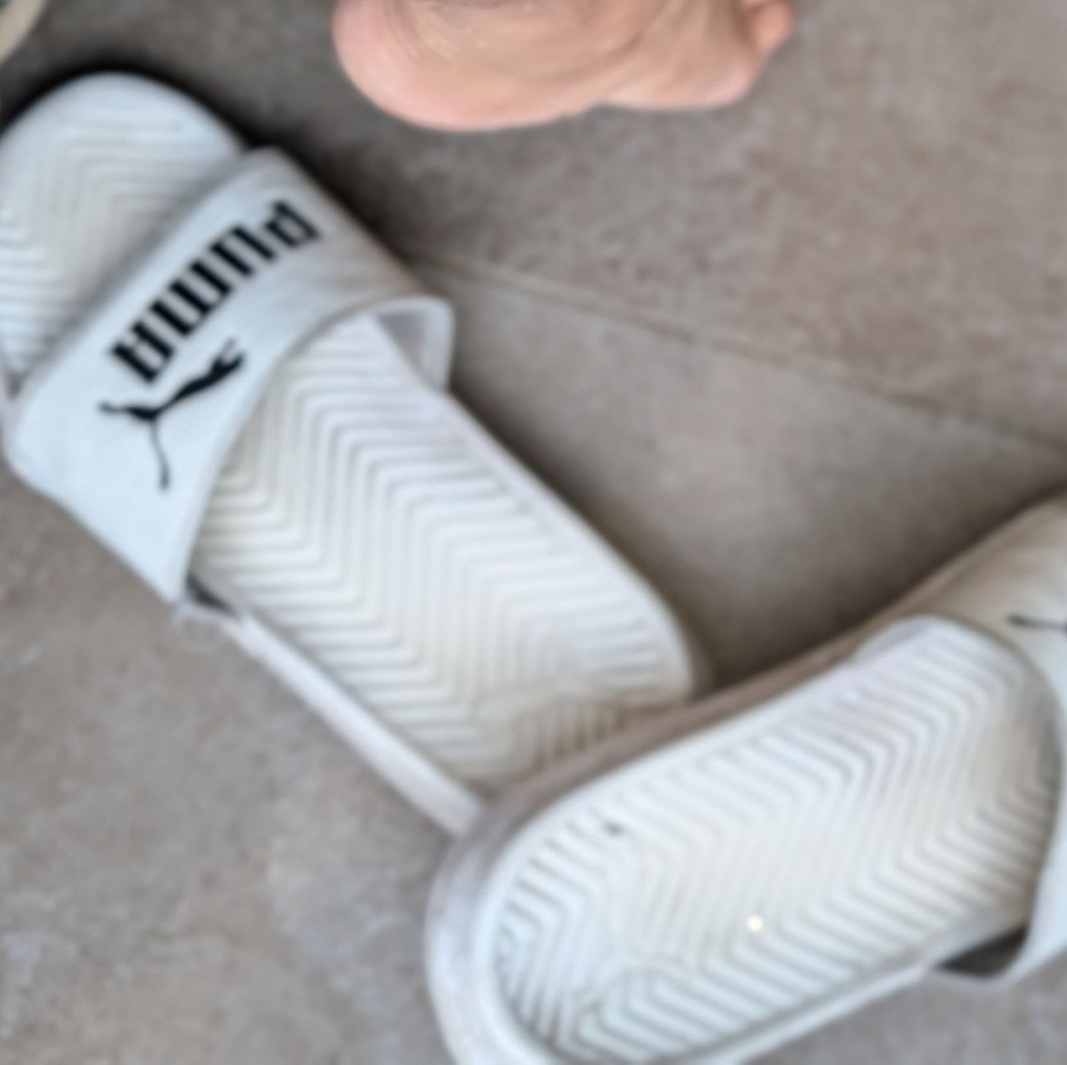 White puma sliders taken on so many adventures!