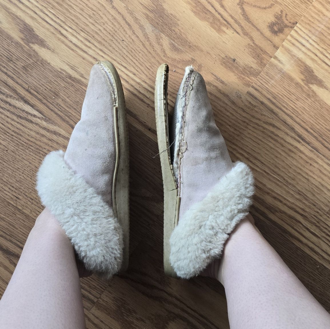 Well worn house slippers