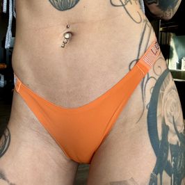 Neon orange thong