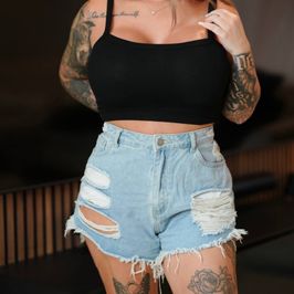 Light Blue Denim Shorts