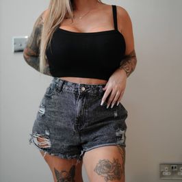 Dark Grey Denim Shorts