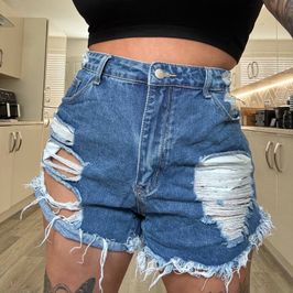 Dark Blue Denim Shorts