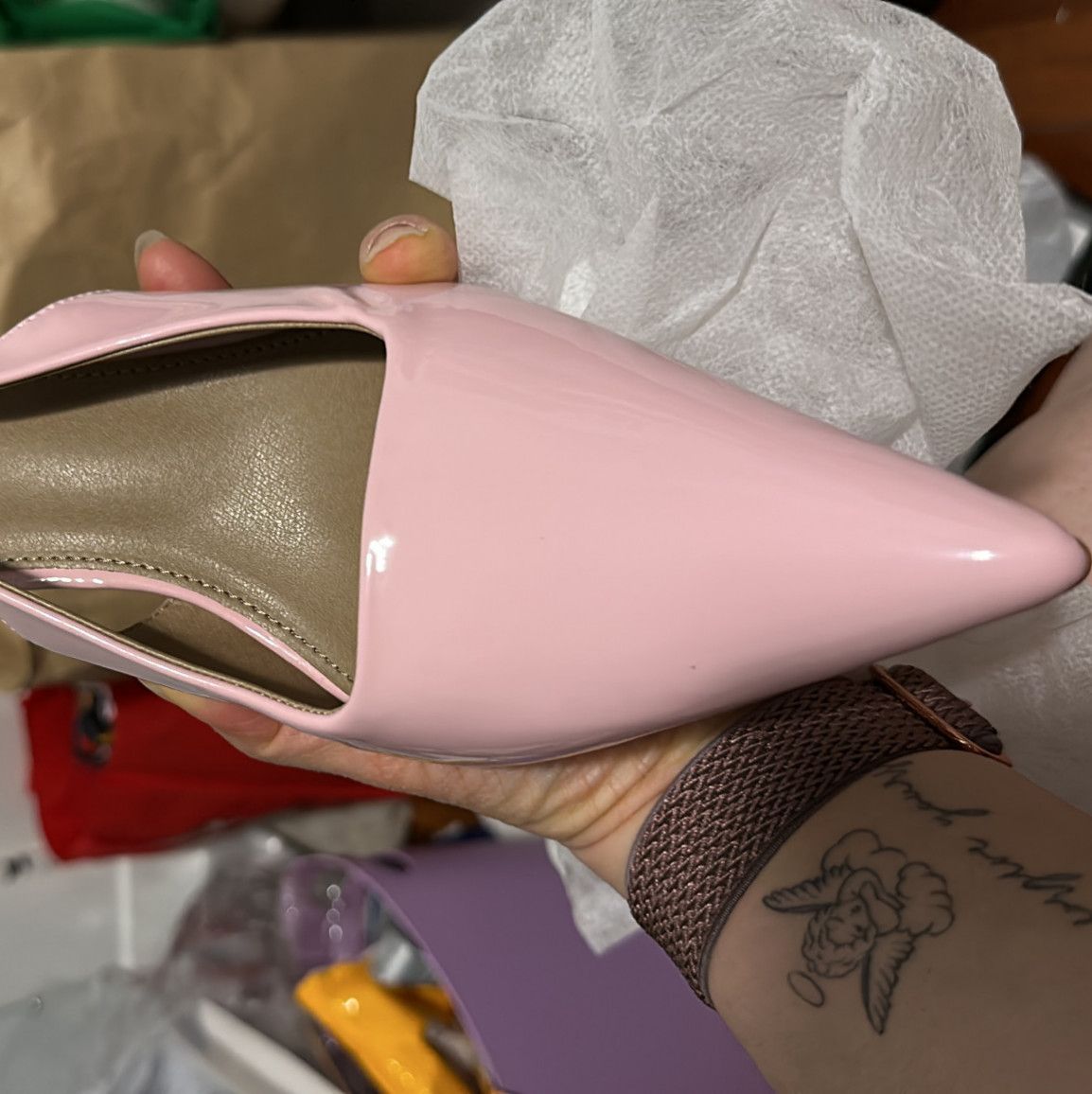 Size 9 pink sling back heels