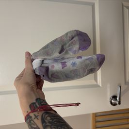 Dirty Purple and White Ankle Socks