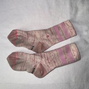 pink stance crew socks