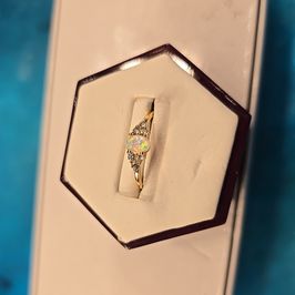 Pearl Sz 7 ring S925 CZ Diamonds