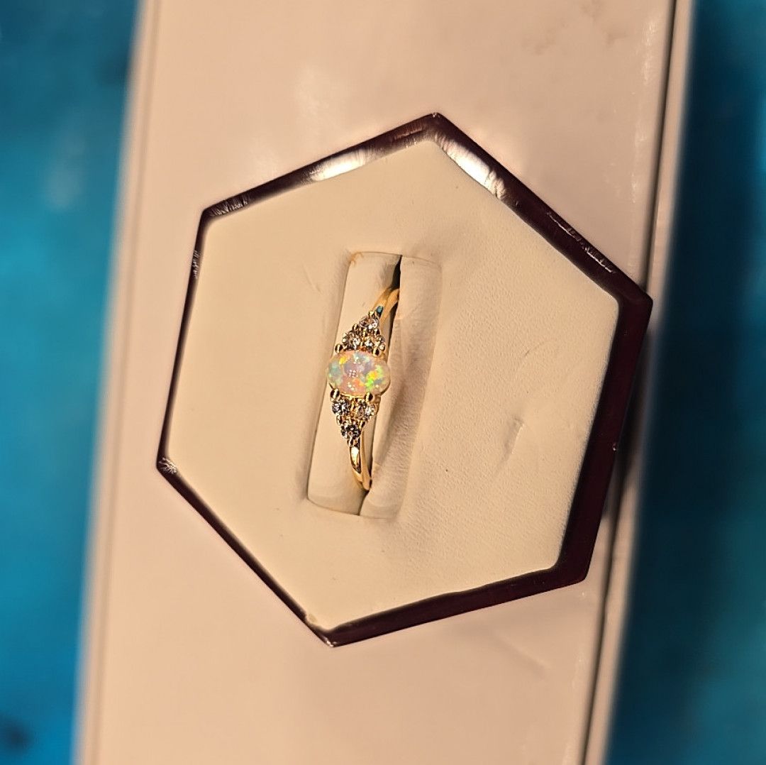Pearl Sz 7 ring S925 CZ Diamonds