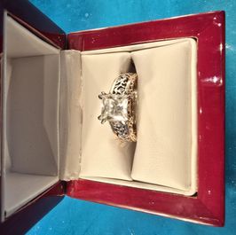 Sz7 princess moissanite diamond S925 with rose gold overlay