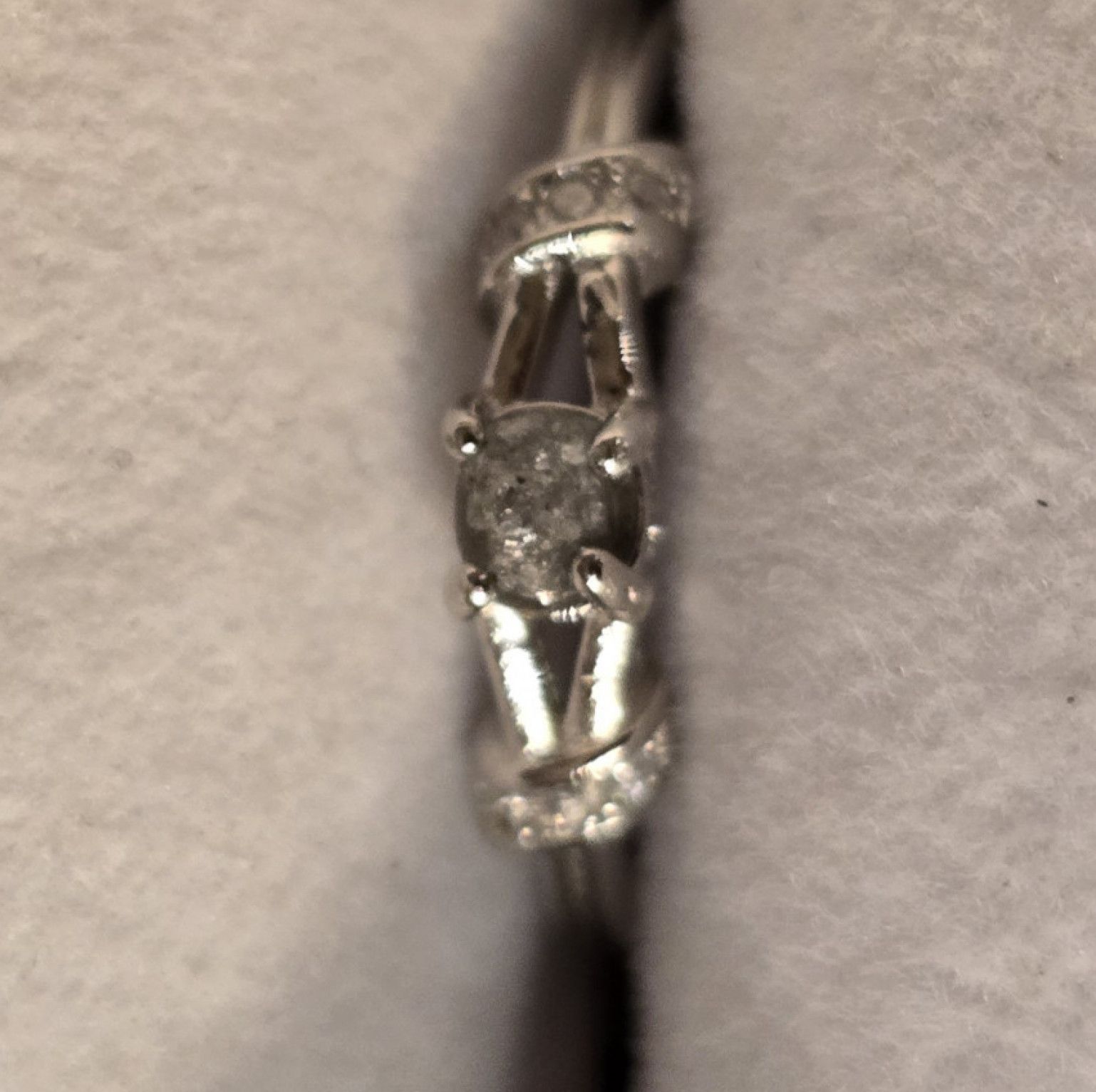 Real uncut black diamond set by hand side diamonds CZ S925