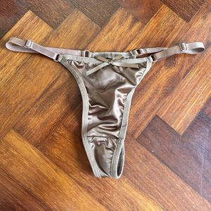 Brown silk thong
