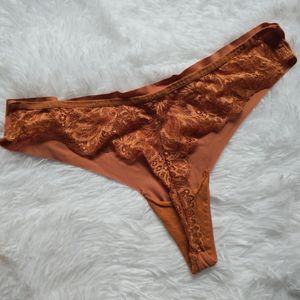 Tangerine Lace Back Thong