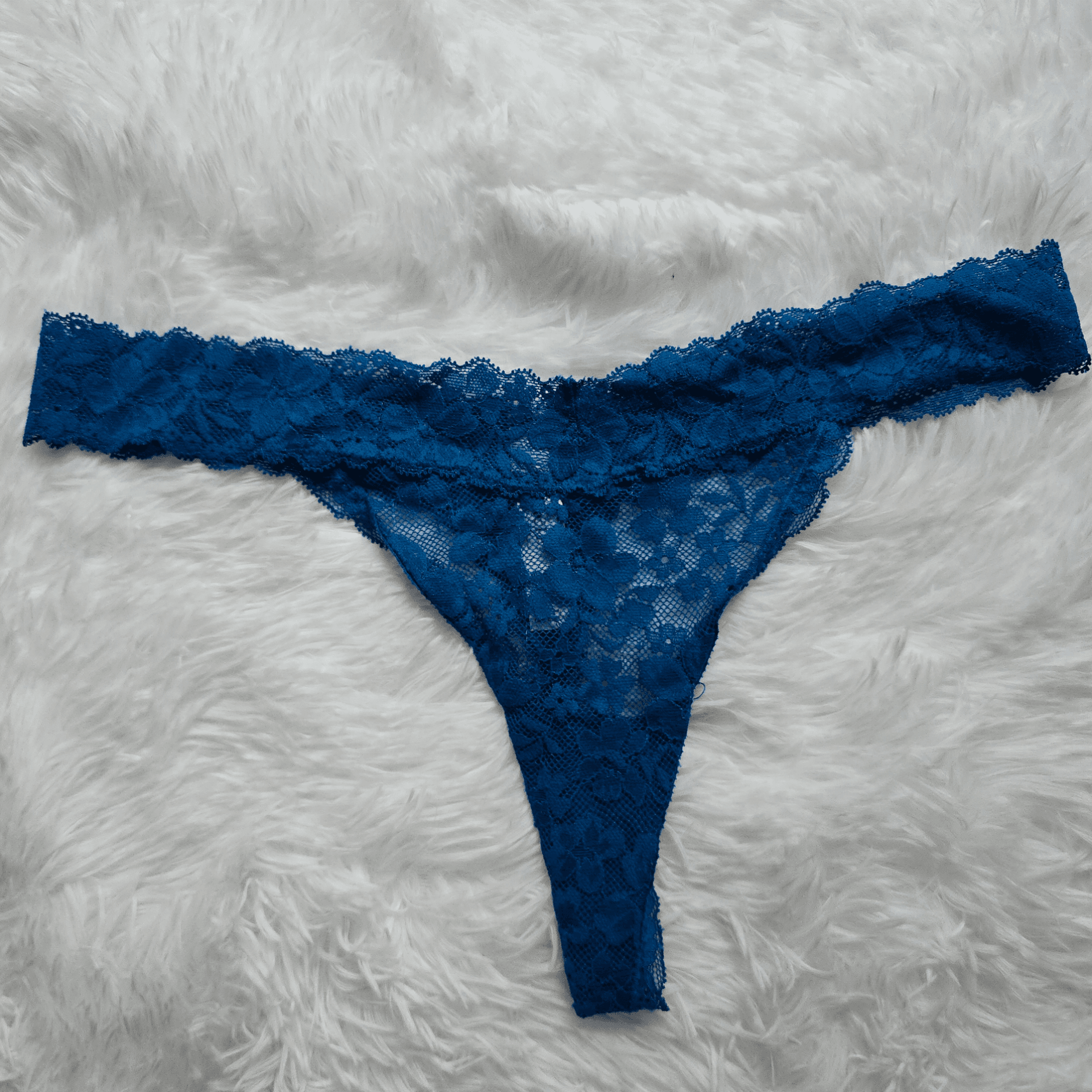 Blue Lace Thong