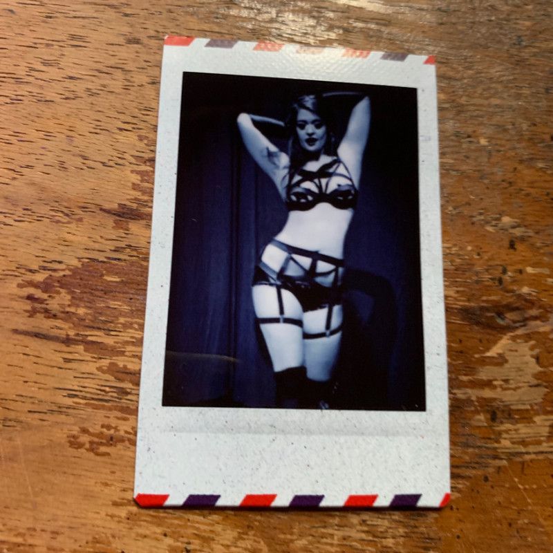 Burlesque Dancer Black n White Polaroid