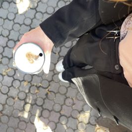 A cup of hot coffee