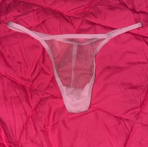 Pink mesh thong