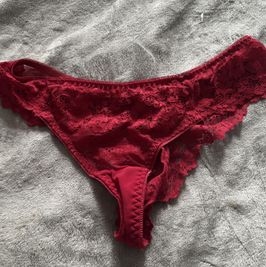 Red lace panties