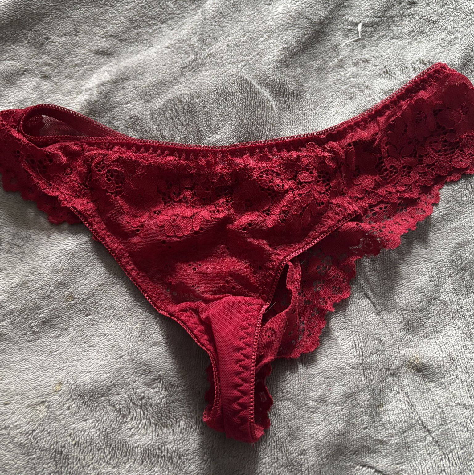 Red lace panties