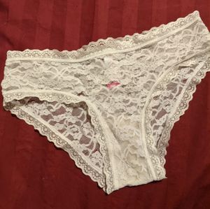 Worn Panties Pale Pink Lace OLD STAINED RIPPED