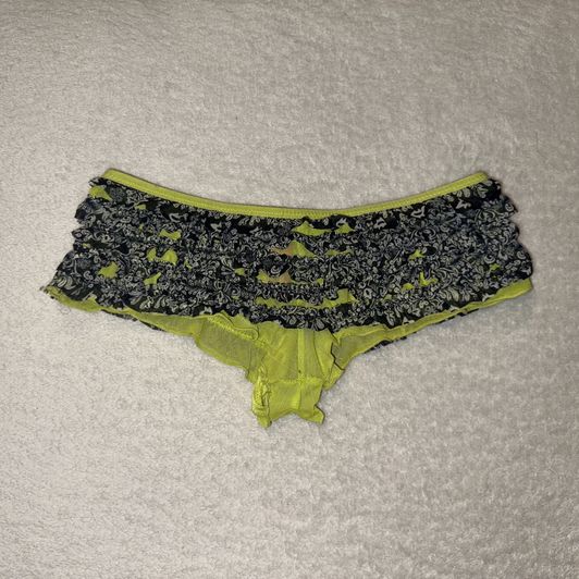 Worn Green Frilly Panties