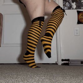 Worn OTK Halloween Striped Socks