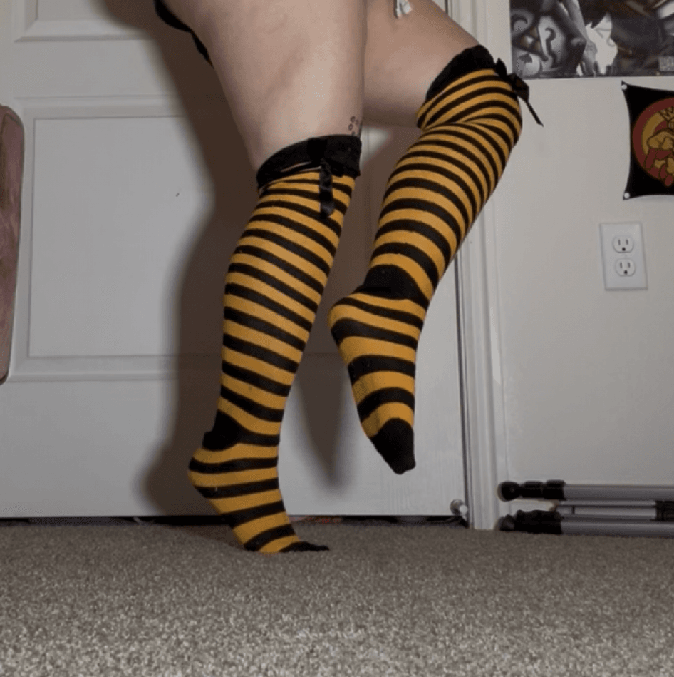 Worn OTK Halloween Striped Socks