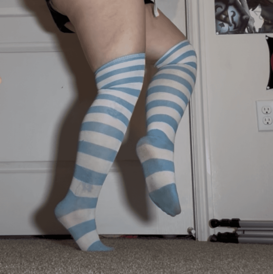 Worn over the knee OTK Socks striped hentai style FREE SHIP