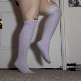 Worn over the knee OTK Socks Purple sporty