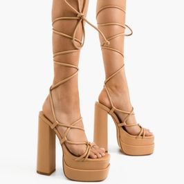 Sexy brown high sadals