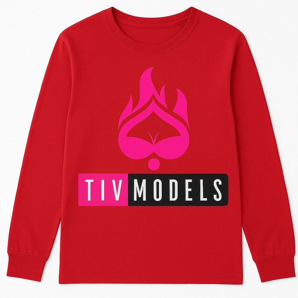 Tiv models red crew neck sweatshirt