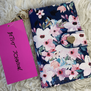 NWT Betsey Johnson Blue Flower Flap Wallet