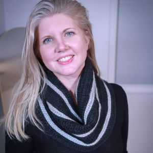 Anthracite and Gray Crocheted Cowl