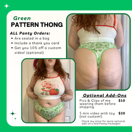 Green Patterned Thong