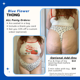 Blue Flower Thong