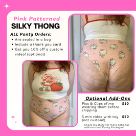 Pink Patterned Silky Thong